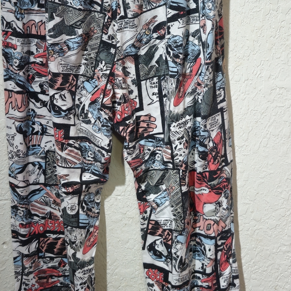 Marvel Graphic Print Apparel Captain America Pajama Pants XL image 2